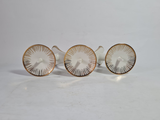 Подсвечник винтажный Alka Kunst Bavaria, белый фарфор с позолоченным декором, 26 x 6 x 11 см, Германия, 1960-70гг.