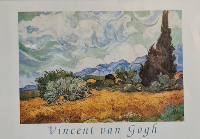 Картина винтажная Винсента Ван Гога, в деревянной раме, 75,5 x 65,5 см, Германия, 1960-70гг.