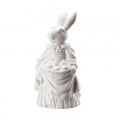 Hutschenreuther Hutschenreuther Hasenfiguren Hasenfrau mit Eiern - weiss glasiert h: 13,3 cm Фигурки кроликов Hutschenreuther женщина-кролик с яйцами - белая глазурь, высота: 13,3 см