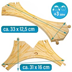 eyepower 2 weite Weichen fur Holzeisenbahn 1\/2 PCK 2 широких наконечника для деревянной железной дороги 1/2 шт.