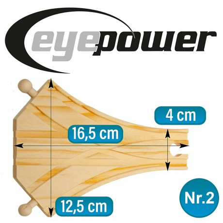 eyepower 2 weite Weichen fur Holzeisenbahn 1\/2 PCK 2 широких наконечника для деревянной железной дороги 1/2 шт.