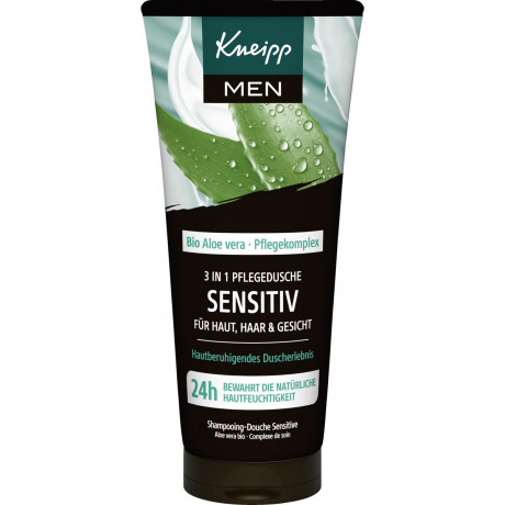 Kneipp MEN 3 in 1 Dusche Frisch & Sensitiv, 200 ml, Kneipp мужской гель для душа 3 в 1 «Свежесть и деликатный уход» для тела, лица и волос, 200 мл