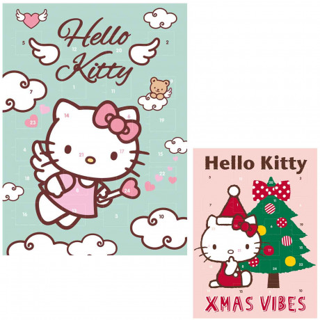 Hello Kitty Adventskalender, Hello Kitty шоколадный адвент-календарь 2026 «Hello Kitty на зимнем катке» с 24 фигурками из молочного шоколада, 75 г