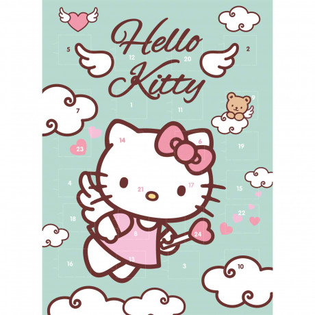 Hello Kitty Adventskalender, Hello Kitty шоколадный адвент-календарь 2026 «Hello Kitty на зимнем катке» с 24 фигурками из молочного шоколада, 75 г