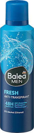 Balea MEN Antitranspirant Deospray Fresh, 200 ml, Антиперспирант Fresh с охлаждением и защитой до 48 часов, 200 мл