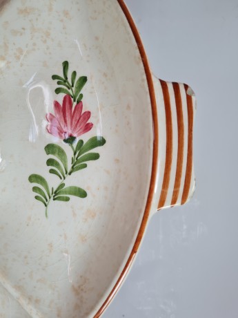 Тарелка-менажница Alpine Peasant Ware с ручками, ручная роспись, 35 см, Германия, 1960-70гг.