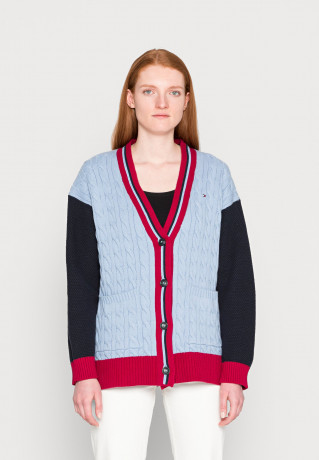 Tommy Hilfiger CABLE MIX CARDIGAN Cardigan moon blue КАРДИГАН CABLE MIX Кардиган лунно-голубой