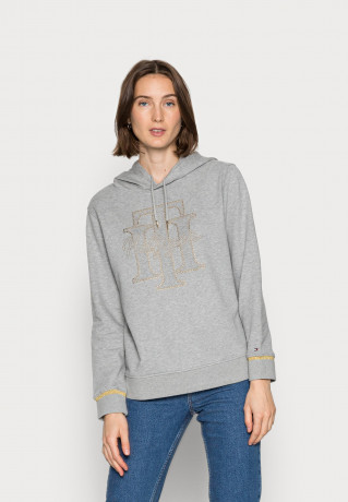 Tommy Hilfiger REGULAR CRYSTAL HOODIE Sweatshirt light grey heather REGULAR CRYSTAL HOODIE Свитер светло-серый вереск