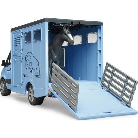 Bruder Mercedes Benz Sprinter Tiertransport mit einem Pferd Транспорт для перевозки животных Mercedes Benz Sprinter с лошадью