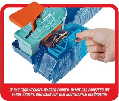 Mattel Hot Wheels Robo-Hai-Angriff Spielset mit Looping inkl. 1 Spielzeugauto mit Farbwechsel Игровой набор Hot Wheels Robo Shark Attack с петлей, включая 1 игрушечную машинку, меняющую цвет
