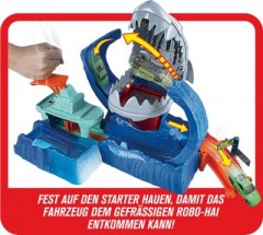 Mattel Hot Wheels Robo-Hai-Angriff Spielset mit Looping inkl. 1 Spielzeugauto mit Farbwechsel Игровой набор Hot Wheels Robo Shark Attack с петлей, включая 1 игрушечную машинку, меняющую цвет