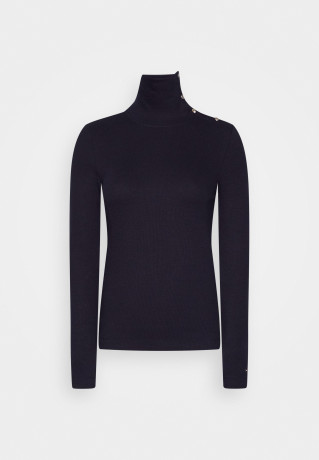 Tommy Hilfiger SLIM BUTTON ROLL-NECK Long sleeved top desert sky SLIM BUTTON ROLL-NECK Топ с длинными рукавами небо пустыни