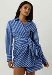 Tommy Hilfiger CO STRIPE SHORT WRAP Shirt dress blauw CO STRIPE SHORT WRAP Платье-рубашка синий и белый