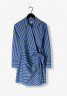 Tommy Hilfiger CO STRIPE SHORT WRAP Shirt dress blauw CO STRIPE SHORT WRAP Платье-рубашка синий и белый