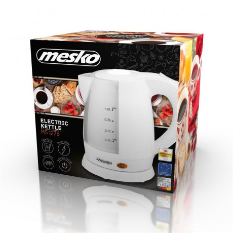 Mesko Mesko Wasserkocher MS 1276, 1600W, 1 Liter, kabellos, Wasserstandsanzeige, Abschaltautomatik Чайник Mesko MS 1276, 1600Вт, 1 литр, беспроводной, индикатор уровня воды, автоматическое отключение