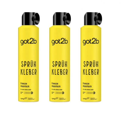 got2b Haarspray Sprühkleber Got2b 3stk x 300ml, Лак для волос ультрасильной фиксации, 3шт х 300 мл, фиксация до 72 часов, без склеивания и пересушивания, стойкий эффект до следующего мытья