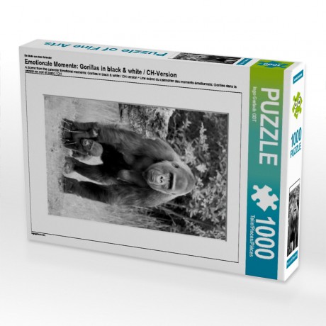 CALVENDO Puzzle CALVENDO Puzzle Emotionale Momente: Gorillas in black  white \/ CH-Version Пазл CALVENDO Puzzle Эмоциональные моменты: гориллы в черно-белом / Швейцарская версия
