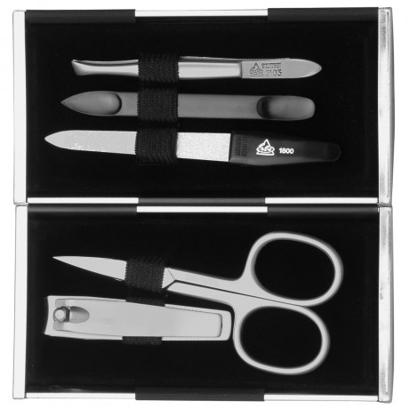 ERBE Magisches Manicure-Etui 5-Teilig, Schwarz/Silber Волшебный маникюрный набор на 5 предметов, черный/серебристый