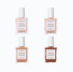 Manucurist Active Smooth 00 + 01+ 02 + 03, CC-лаки для ногтей  выравнивающие нюдовые оттенки, эффект ухода Набор 4 шт х 15 мл 