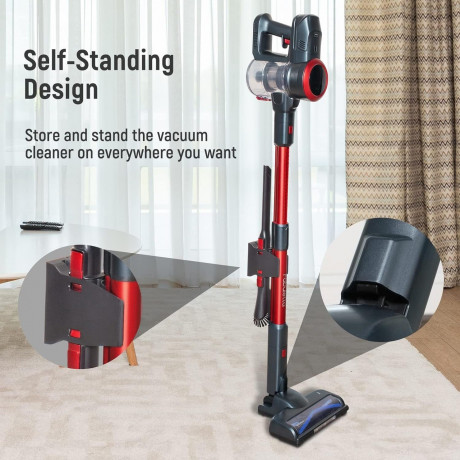 FABULETTA FABULETTA Akku-Hand-und Stielstaubsauger, 250,00 W, Beutellos, 24000Pa Akku Staubsauger,6-in-1 Leichter Kabelloser Staubsauger2500mAh Беспроводной ручной пылесос FABULETTA, 250,00 Вт, без мешка, пылесос с аккумулятором 24000 Па, легкий беспрово