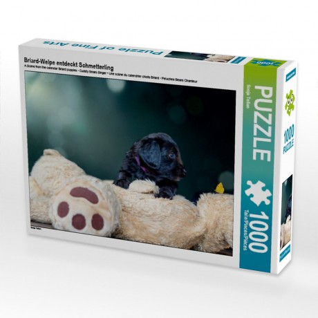 CALVENDO Puzzle CALVENDO Puzzle Briard-Welpe entdeckt Schmetterling Пазл CALVENDO Puzzle Щенок бриара обнаруживает бабочку