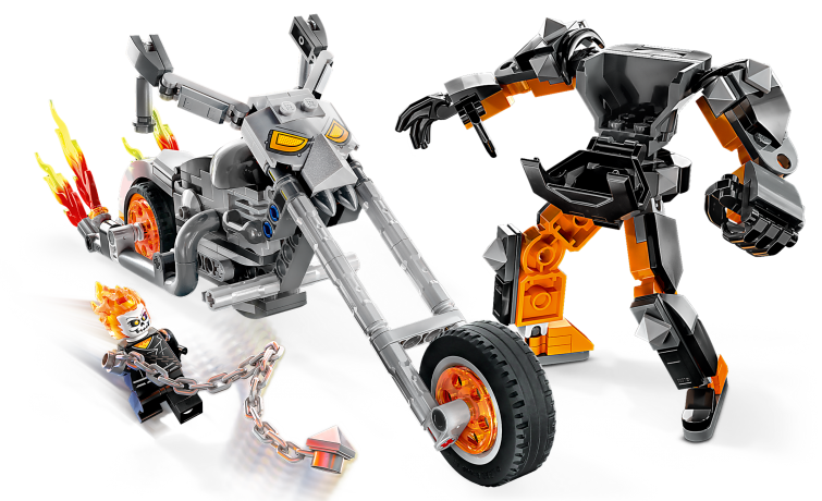 Lego Ghost Rider mit Mech & Bike Призрачный гонщик с роботом и мотоциклом