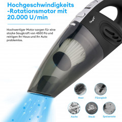 CkeyiN CkeyiN Akku-Handstaubsauger fur Haus/Auto Kabellos Nass-Trocken-Nutzung Staubsauger, 120,00 W, mit Beutel, 20 Min. Laufzeit  Беспроводной ручной пылесос CkeyiN для дома/автомобиля, беспроводной пылесос для влажной и сухой уборки, 120,00 Вт, с мешко