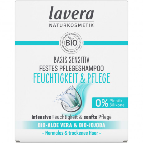 LAVERA Festes Pflegeshampoo basis sensitiv Feuchtigkeit & Pflege, 50 g, Лавера Твёрдый шампунь для чувствительной кожи, для увлажнения и мягкости, био-алоэ вера и био-киноа, 50 г