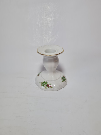 Подсвечник винтажный Seltmann Weiden с сиреневыми цветками, фарфор, 9 x 8 см, Германия, 1960-70гг.