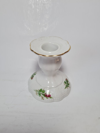 Подсвечник винтажный Seltmann Weiden с сиреневыми цветками, фарфор, 9 x 8 см, Германия, 1960-70гг.