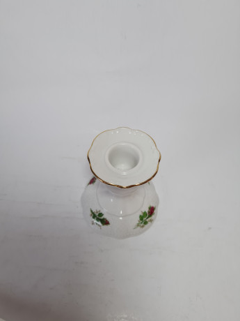 Подсвечник винтажный Seltmann Weiden с сиреневыми цветками, фарфор, 9 x 8 см, Германия, 1960-70гг.