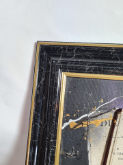 Картина винтажная "Скрипка" худ. Salvatore Coccia  / Die Boheme, черно-золотая рама, 31,5 x 25 см, Германия, 1960-1970гг.