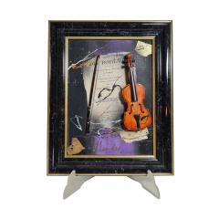 Картина винтажная "Скрипка" худ. Salvatore Coccia  / Die Boheme, черно-золотая рама, 31,5 x 25 см, Германия, 1960-1970гг.