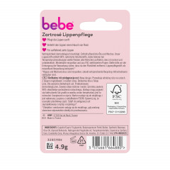 bebe Lippenpflege Zartrose, 4,9 g, bebe бальзам для губ с нежно-розовым оттенком, маслом ши и миндальным маслом, 4,9 г