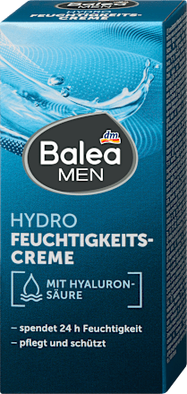 Balea MEN Feuchtigkeitscreme Hydro, 75 ml, Увлажняющий крем для лица Hydro с гиалуроновой кислотой против стянутости, 75 мл