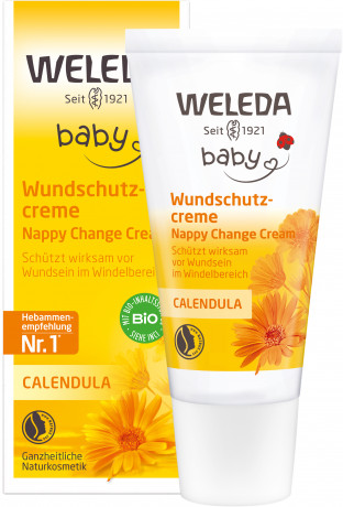 Weleda baby CALENDULA Wundschutzcreme, 30 ml, Детский защитный крем под подгузник с календулой и оксидом цинка, 30 мл