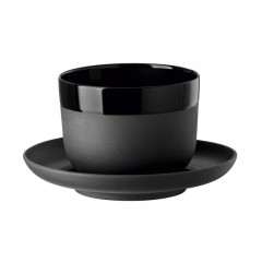 Rosenthal studio-line Rosenthal studio-line Cappello Schwarz Obertasse 0,21 L mit Untertasse 12,5 cm 2-tlg. Rosenthal studio-line Cappello Черная чашка 0,21 л с блюдцем 12,5 см, 2 шт.