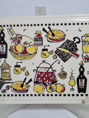 Поднос винтажный Staffet / Limburg с ручками, керамика, 36 х 15 см, Германия, 1970-80гг.