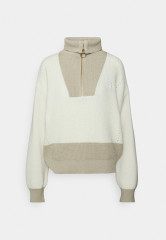 Tommy Hilfiger COLOURBLOCK HALF ZIP Jumper ecru/grey oat COLOR BLOCK HALF ZIP джемперы экрю/серый овсяный