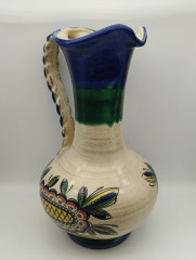 Ваза-кувшин винтажная большая Sudtirol, майолика, яркий декор, керамика, 28 х 17 см, Германия, 1970-80гг.