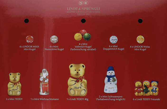 Lindt Teddy Wimmelbild Adventskalender 2025 Адвент календарь, 35 сладких сюрприза, 800 г, 3 штуки