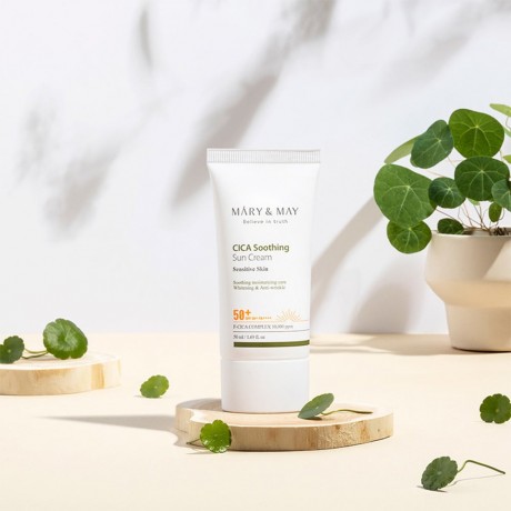 Mary  May CICA Soothing Sun Cream SPF50+ PA++++  Успокаивающий солнцезащитный крем CICA SPF50+ PA++++