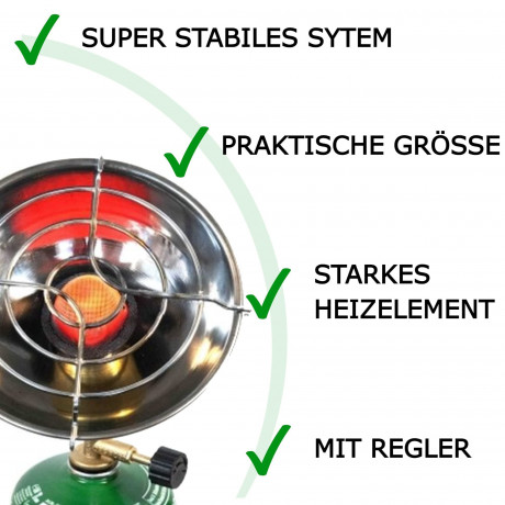 TronicXL TronicXL Gaskocher 2in1 Gaskocher + Mobile Heizung I Notheizung I Camping Set mit Gas Газовая плита TronicXL Газовая плита 2-в-1 + мобильный обогреватель I аварийный обогреватель I походный комплект с газом