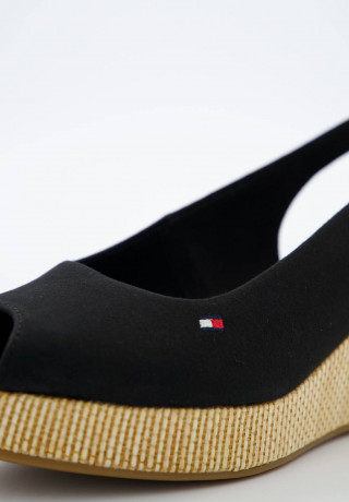 Tommy Hilfiger ICONIC ELBA SLING BACK WEDGE Platform sandals schwarz (15) ICONIC ELBA SLING BACK WEDGE Сандалии на платформе черный (15)