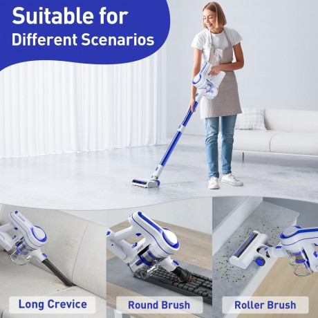 EICOBOT EICOBOT Akku-Hand-und Stielstaubsauger Ideal fur Hartboden, Teppiche, Tierhaare, beutellos, Kabelloser 23000Pa Akku-Staubsauger: Leistungsstark, leicht, flexibel Беспроводной ручной и стержневой пылесос EICOBOT, идеально подходящий для твердых по