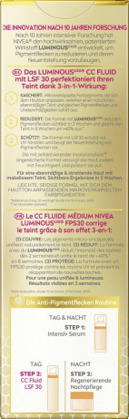 NIVEA CC Fluid Luminous630 Anti-Pigmentflecken LSF 30 Mittel, 40 ml, Нивеа CC-флюид для лица, SPF 30, Luminous630, против пигментных пятен, средний тон, 40 мл