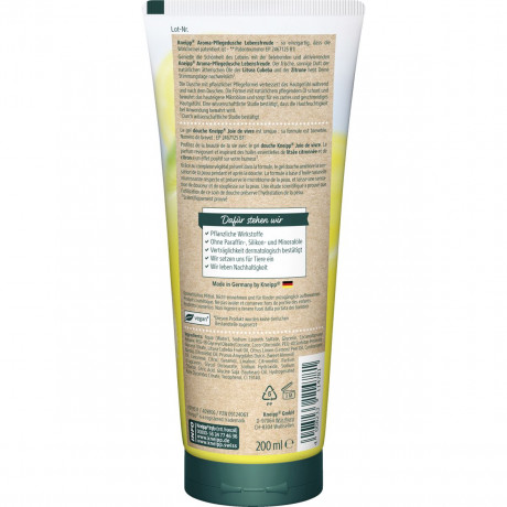 Kneipp Aroma-Pflegedusche Lebensfreude, 200 ml, Kneipp ароматный гель для душа «Радость жизни» с литсеей кубеба и лимоном, 200 мл