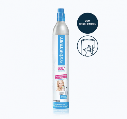 SodaStream Reservezylinder CO Quick Connect 425g, Запасной баллон CO 425 г Quick Connect, резервный цилиндр до 60 л для аппаратов Easy, Jet, Crystal, Duo, Terra, Genesis