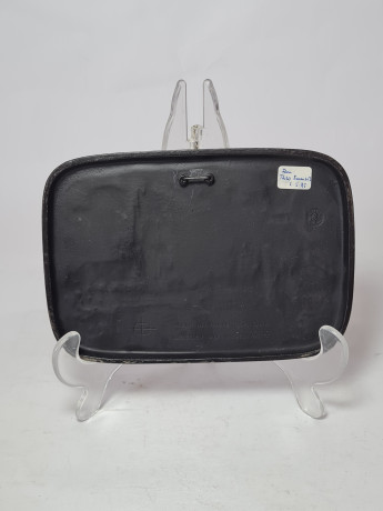 Декоративное панно винтажное Buderus, Modell Mootz, металлическое панно с объемным рельефным изображением г.Франкфурт-на-Майне, 17 x 12 см, Германия, 1977г.