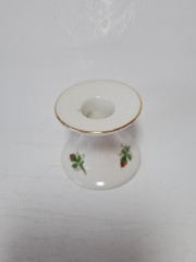 Подсвечник винтажный Seltmann Weiden с сиреневыми цветками, фарфор, 6.5 x 8 см, Германия, 1960-70гг.